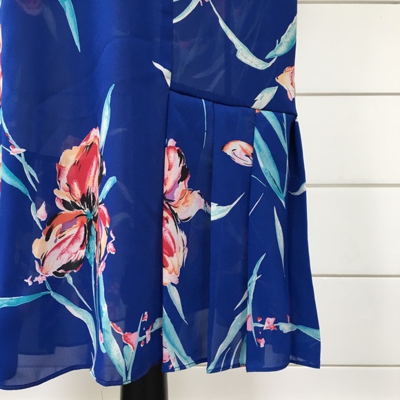 Vintage 80s Does 40s Sheer Floral Midi Dress - Picture 5 of 8